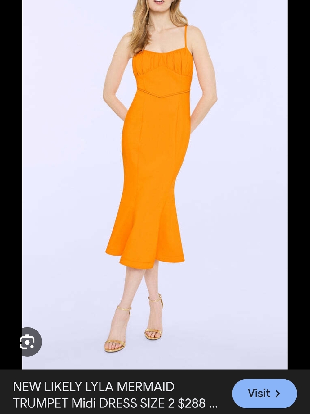 Likely Orange Mermaid Midi Dress